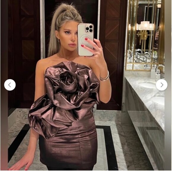 Zara fav blogger flowers voluminous dress Size M NEW WITH TAG! - Picture 5 of 15